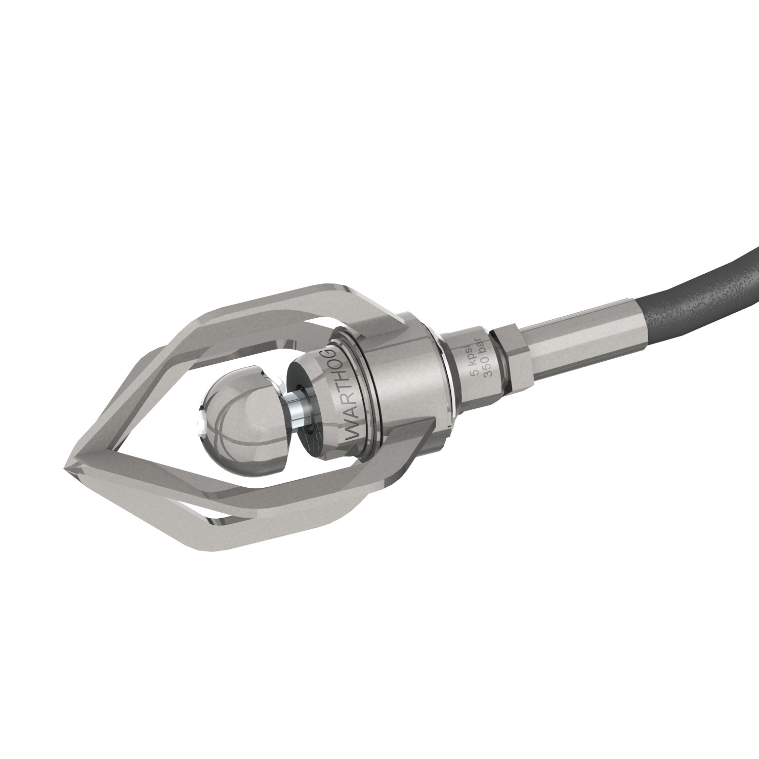 Warthog WS di Stoneage - ugello a rotazione controllata con guida di centraggio / Warthog WS by Stoneage - controlled rotation nozzle with centralizer