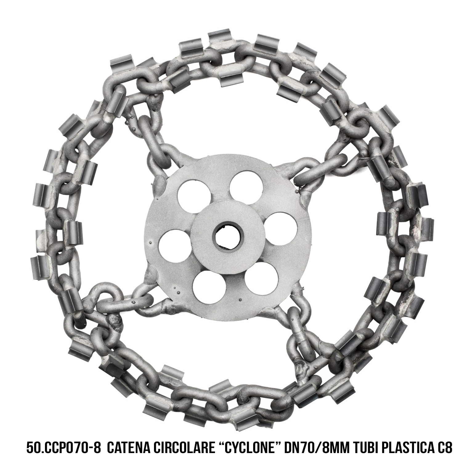 50.CCP070-8 CATENA CIRCOLARE "CYCLONE" DN70/8MM TUBI PLASTICA C8